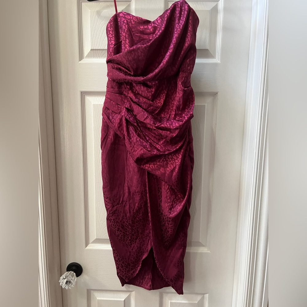 DO+BE strapless leopard print dress
